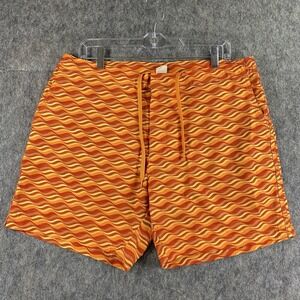 Fair Harbor Swim Trunks Shorts Men's 34 x 6 Orange Sextant Drawstring‎ Lined
